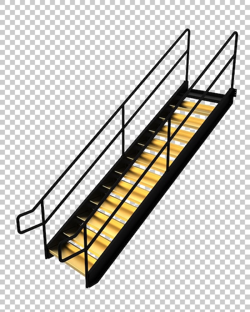 PSD escaleras metálicas aisladas sobre fondo transparente ilustración de renderizado 3d