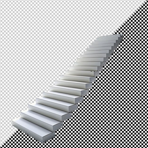 Escaleras sobre un fondo transparente