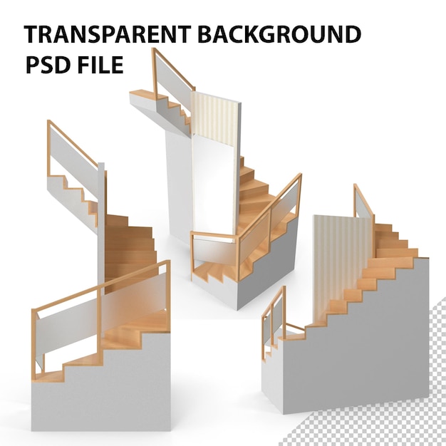 PSD escalier en bois png