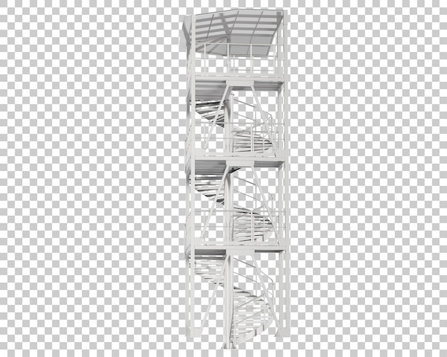 Escalier En Colimaçon Isolé Sur Fond Transparent Illustration De Rendu 3d