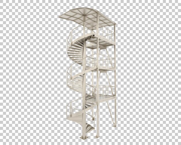 PSD escalier en colimaçon isolé sur fond transparent illustration de rendu 3d