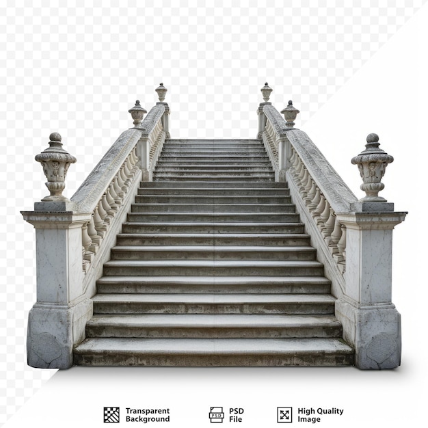 PSD l'escalier est la décoration du bâtiment.