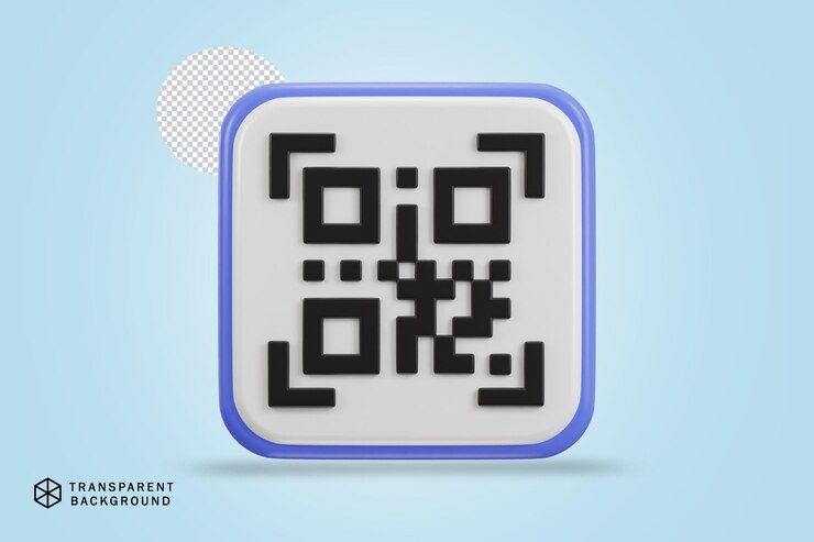 PSD escaneo de código qr pago qr código 3d icono