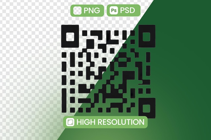 PSD escaneo de código qr tecnología de datos de información símbolo de matriz digital con escaneo de códigos de barras de alta resolución