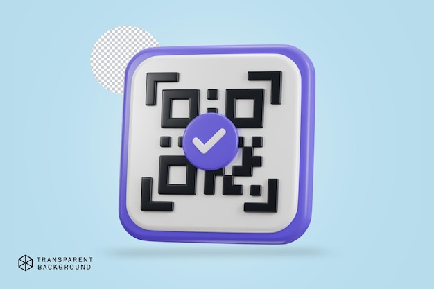 PSD escaneo de código qr verificación de pago código qr icono 3d