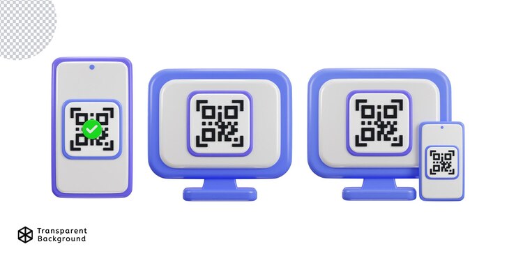PSD escaneo de código qr verificación de pago conjunto de íconos de código qr para pago en línea