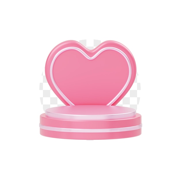 Escaparate del podio 3d pink love