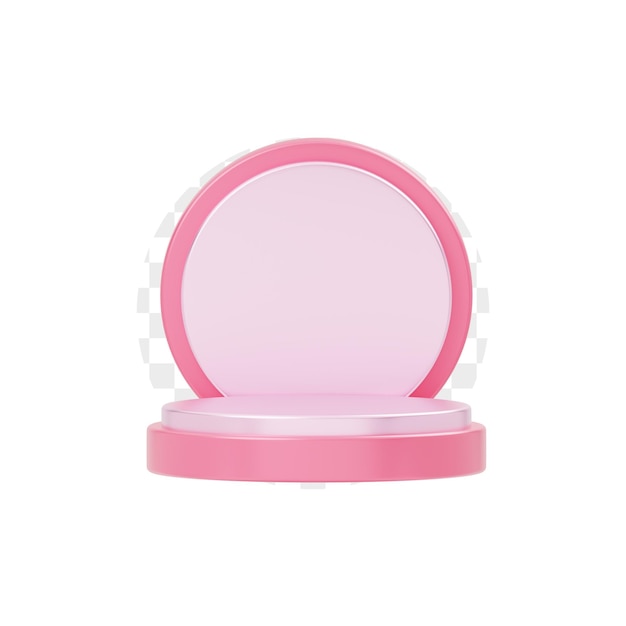 Escaparate de podio rosa 3D