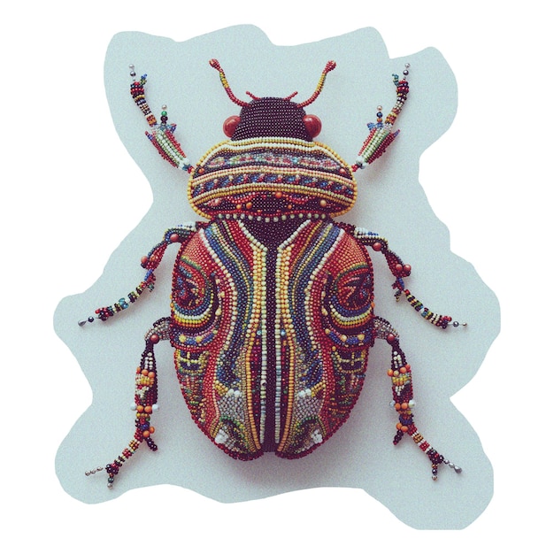 PSD escarabajo decorativo com padrões de contas