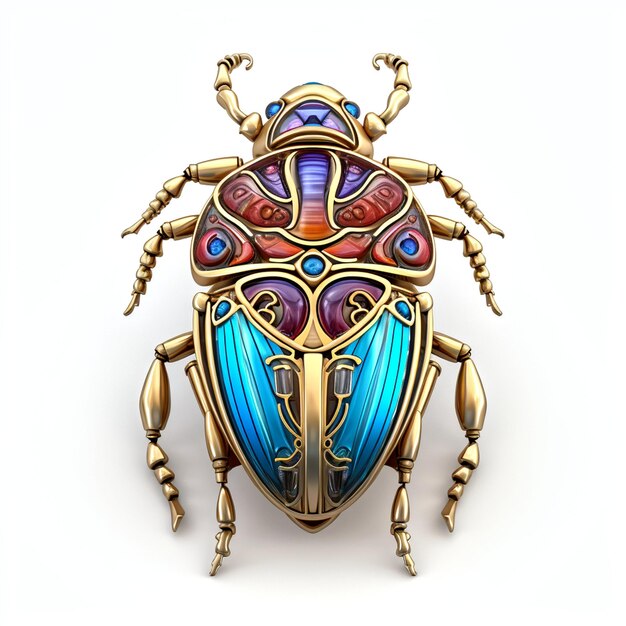 PSD escarabajo escarabajo 2d 3d arte digital juego para móviles activo insecto diseño estilo art nouveau imágenes prediseñadas