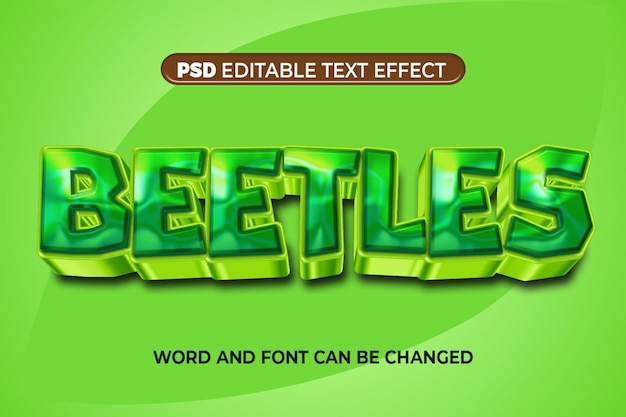 Escarabajos Efecto De Texto Verde