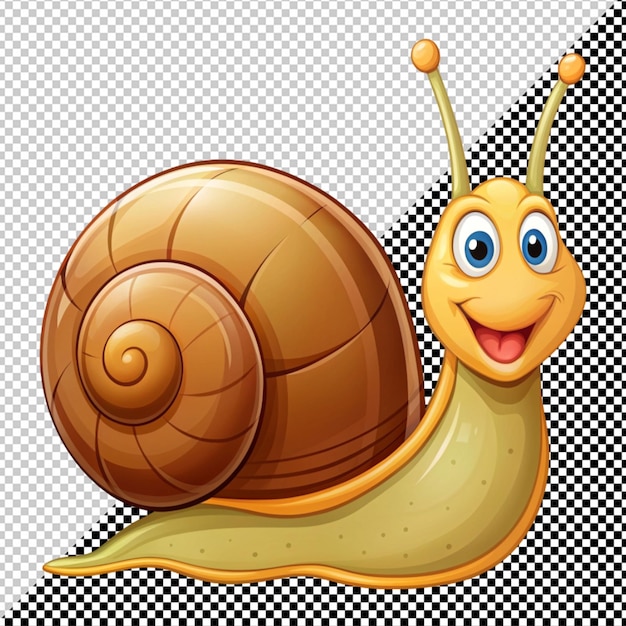 PSD un escargot de dessin animé sur un fond transparent