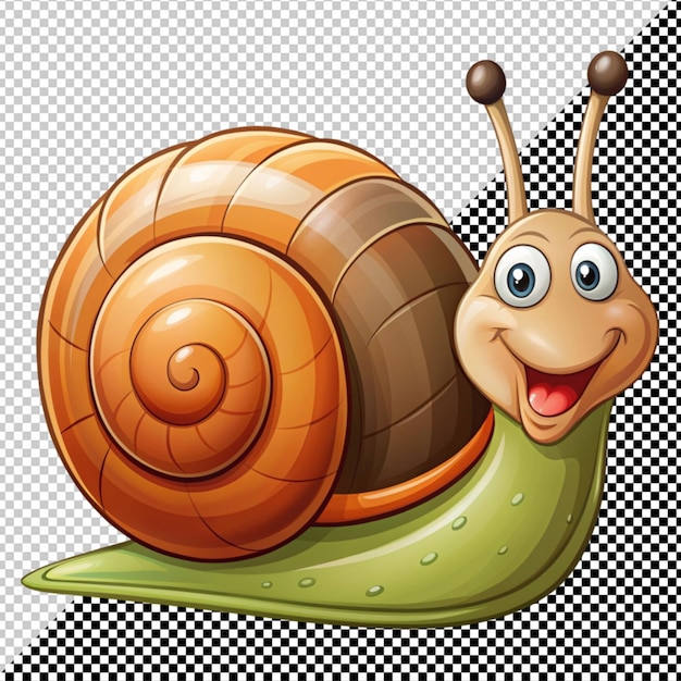 PSD un escargot de dessin animé sur un fond transparent