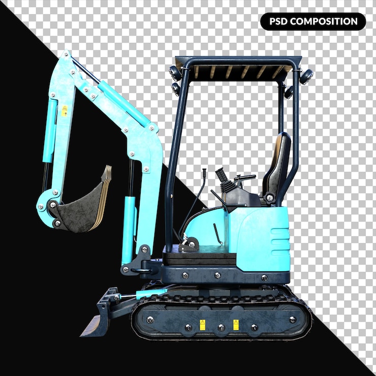 PSD escavatore isolato rendering 3d