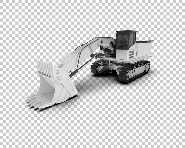 Escavatore isolato sullo sfondo illustrazione di rendering 3D