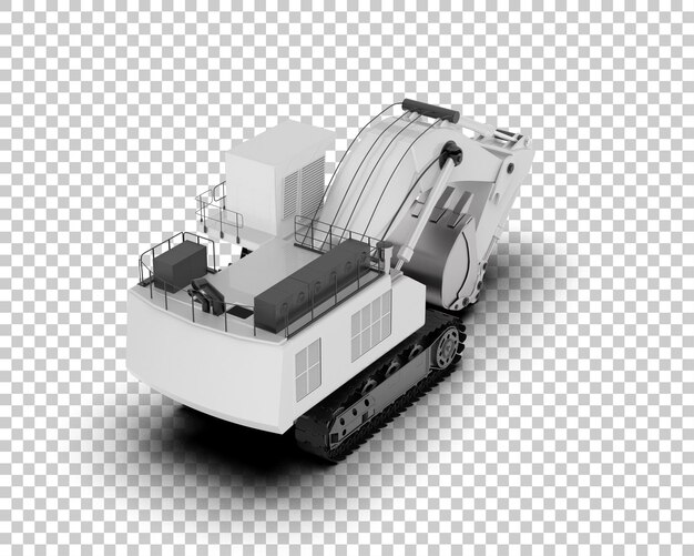 Escavatore isolato sullo sfondo illustrazione di rendering 3D