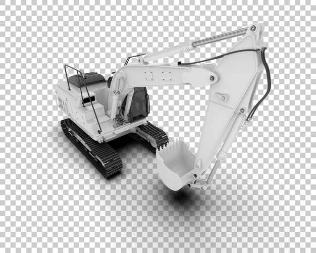 Escavatore isolato sullo sfondo illustrazione di rendering 3D