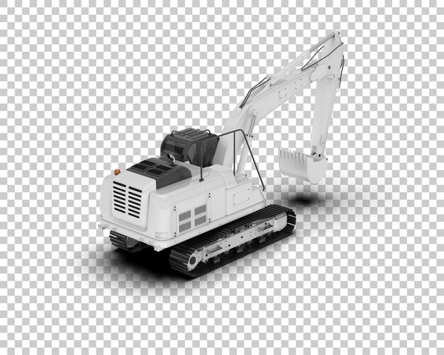 Escavatore isolato sullo sfondo illustrazione di rendering 3D