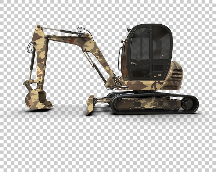 PSD escavatore isolato sullo sfondo illustrazione di rendering 3d