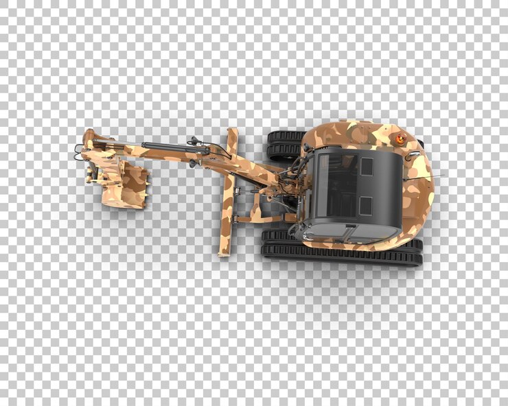 PSD escavatore isolato sullo sfondo illustrazione di rendering 3d