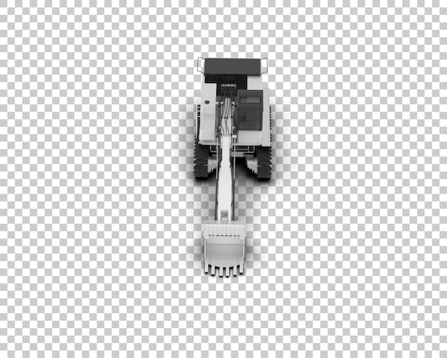Escavatore isolato sullo sfondo illustrazione di rendering 3D