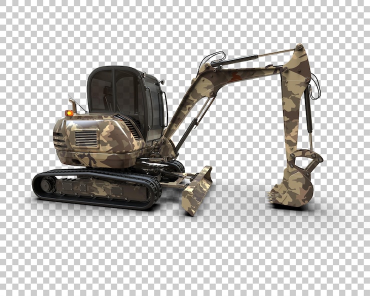 PSD escavatore isolato sullo sfondo illustrazione di rendering 3d