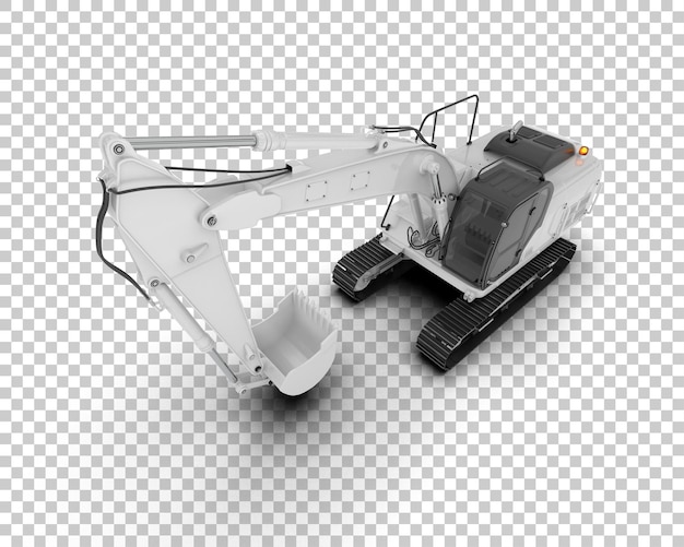 Escavatore isolato sullo sfondo illustrazione di rendering 3D