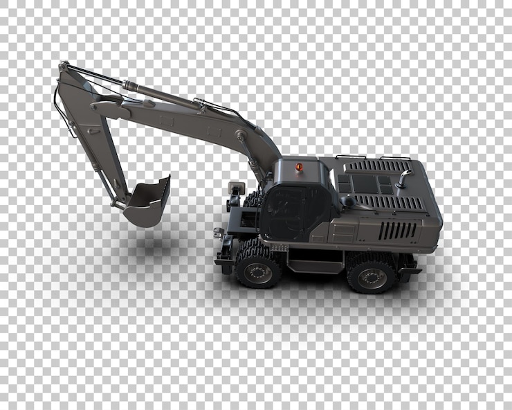 PSD escavatore isolato sullo sfondo illustrazione di rendering 3d