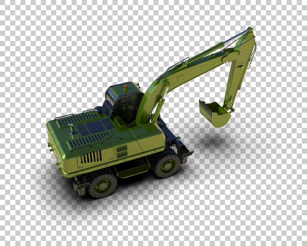 Escavatore isolato sullo sfondo illustrazione di rendering 3D