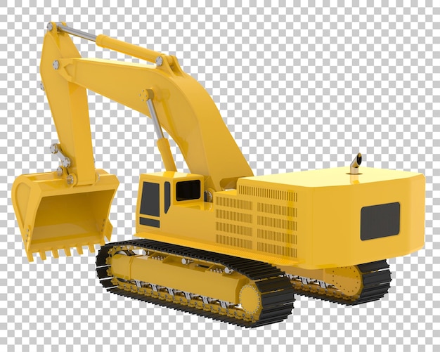 Escavatore su sfondo trasparente 3d rendering illustrazione