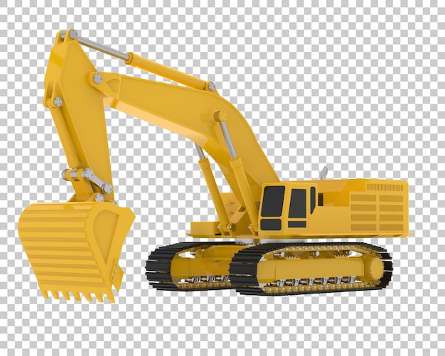 Escavatore su sfondo trasparente 3d rendering illustrazione