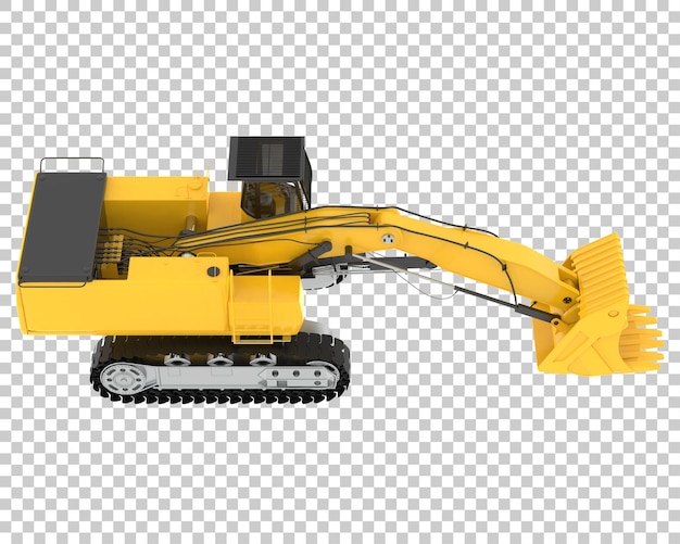 Escavatore su sfondo trasparente 3d rendering illustrazione