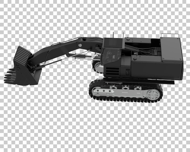 Escavatore su sfondo trasparente 3d rendering illustrazione