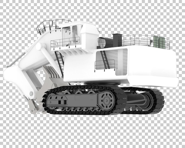 Escavatore su sfondo trasparente 3d rendering illustrazione