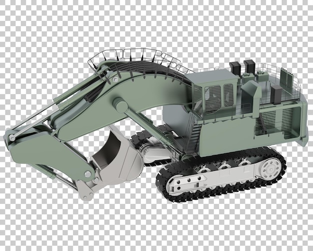 Escavatore su sfondo trasparente 3d rendering illustrazione