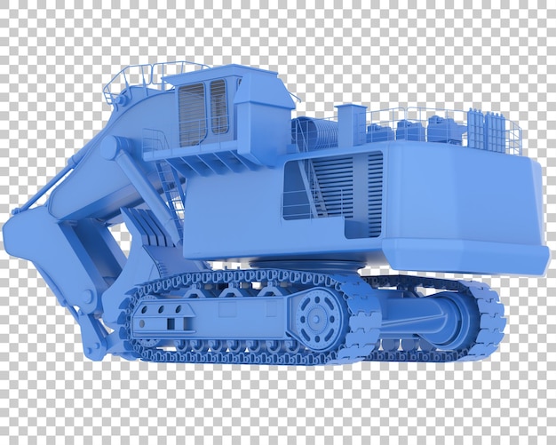 Escavatore su sfondo trasparente 3d rendering illustrazione