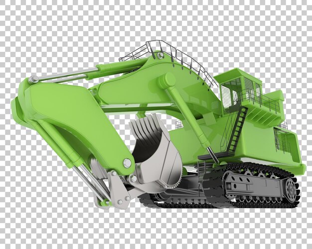 Escavatore su sfondo trasparente 3d rendering illustrazione