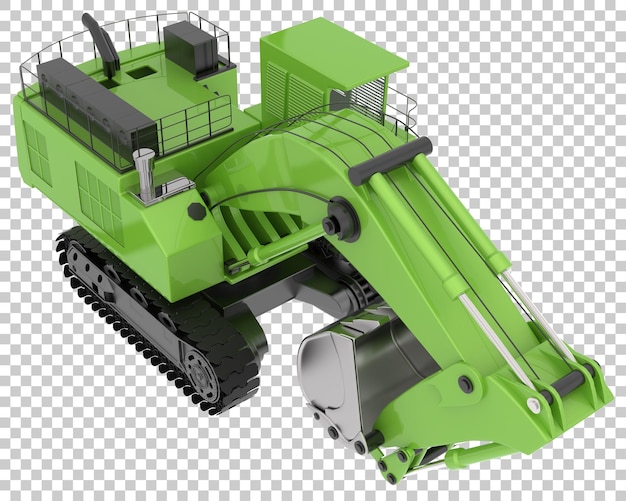 Escavatore su sfondo trasparente 3d rendering illustrazione
