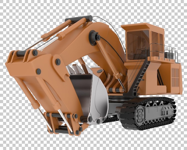 Escavatore su sfondo trasparente 3d rendering illustrazione