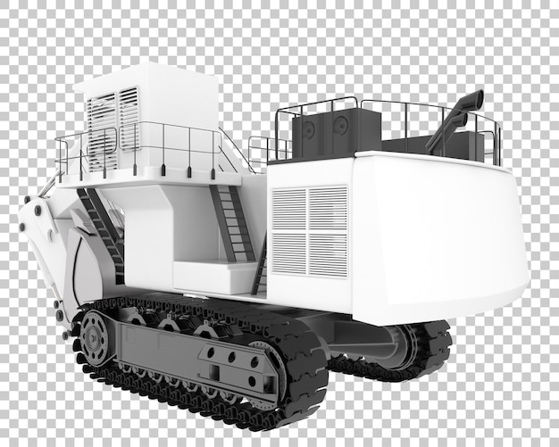 Escavatore su sfondo trasparente 3d rendering illustrazione