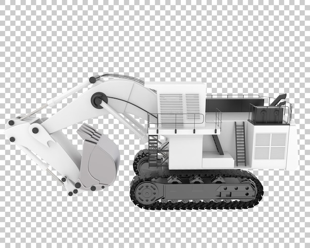 Escavatore su sfondo trasparente 3d rendering illustrazione