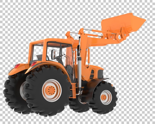 Escavatore su sfondo trasparente 3d rendering illustrazione