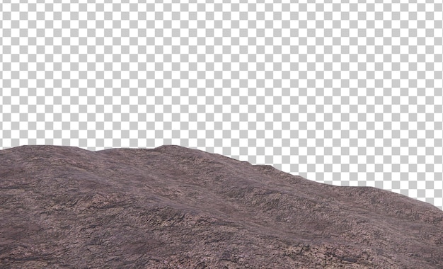 Escena 3d de tierra montañosa con recorte de fondo de textura de suelo