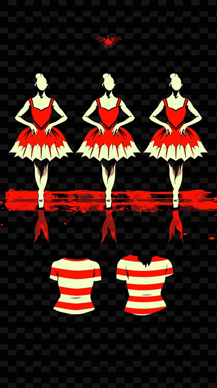 PSD una escena de actuación de ballet con personas viendo un ballet ame diseños de ideas de ilustración creativas