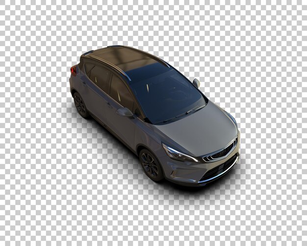 Escena de un coche moderno aislado en el fondo Ilustración de renderización 3D