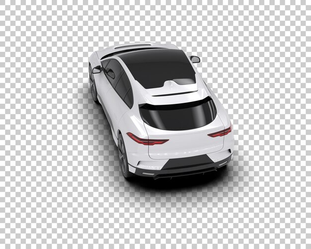 Escena de un coche moderno aislado en el fondo Ilustración de renderización 3D