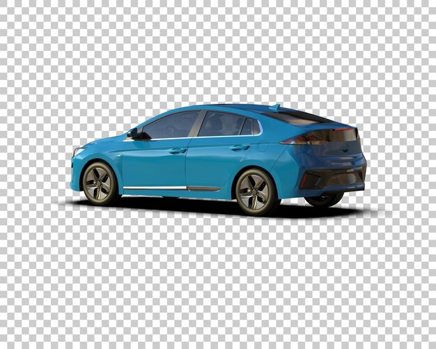 Escena de un coche moderno aislado en el fondo Ilustración de renderización 3D