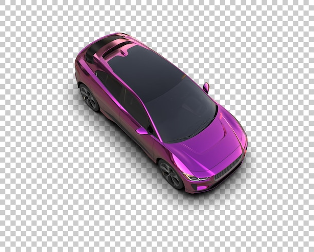 Escena de un coche moderno aislado en el fondo Ilustración de renderización 3D