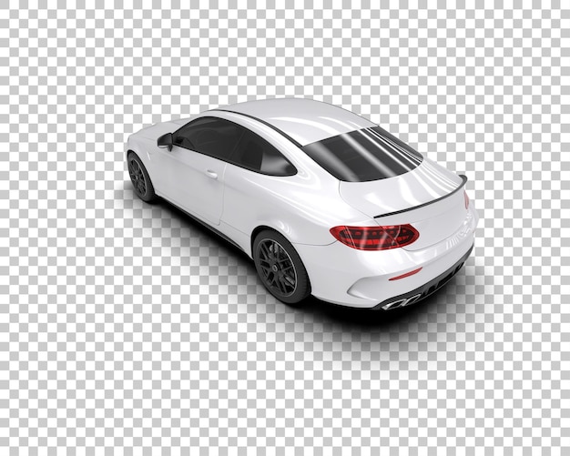 Escena de un coche moderno aislado en el fondo Ilustración de renderización 3D
