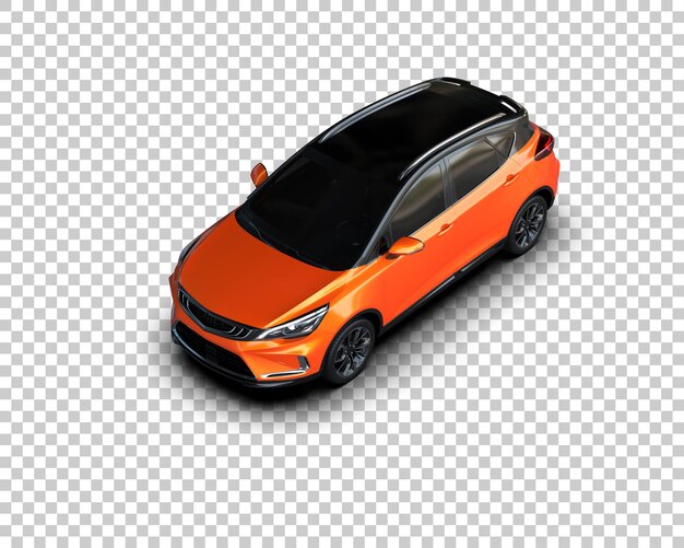 Escena de un coche moderno aislado en el fondo Ilustración de renderización 3D